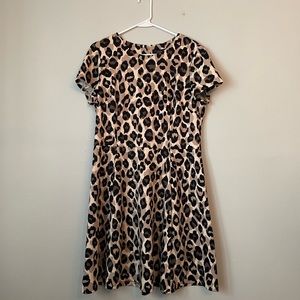 Jessica Howard Women’s Fit & Flare Leopard Print Short Sleeve Dress 4